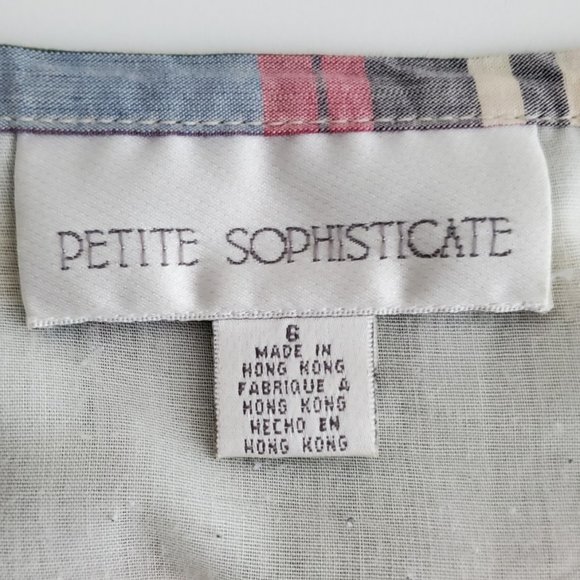 Petite Sophisticate Madras Skirt | EUC | 6P | Blue Green Pink Cranberry Cream - Picture 5 of 8